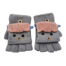 Новые милые детские перчатки с героями мультфильмов; зимние вязаные шерстяные варежки для новорожденных; плотные детские теплые перчатки