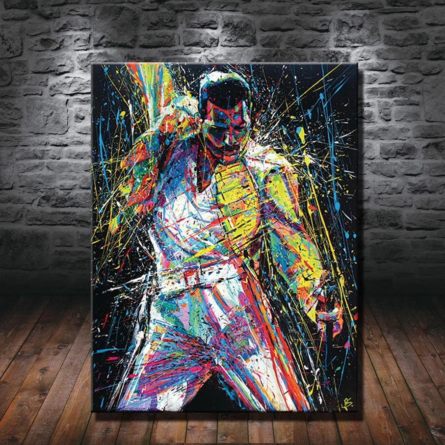 

Hot Selling Wall Art Oil Painting Canvas Painting Print for Living Room Home Decor,British Band Singer Freddie Mercury/ Unframed