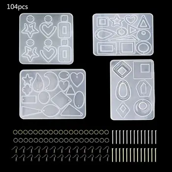 

1 Set Crystal Epoxy Resin Mold Earring Pendant Casting Silicone Mould Handmade DIY Crafts Jewelry Making Tool
