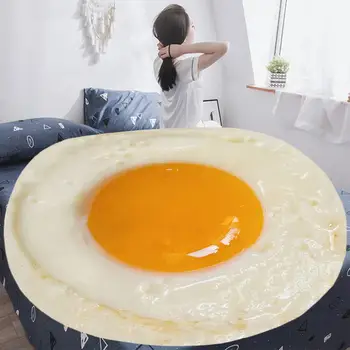 

Poached egg blanket comfortable creative realistic food novel perfect round tortilla throw blanket bed sofa Valentine's Day gift