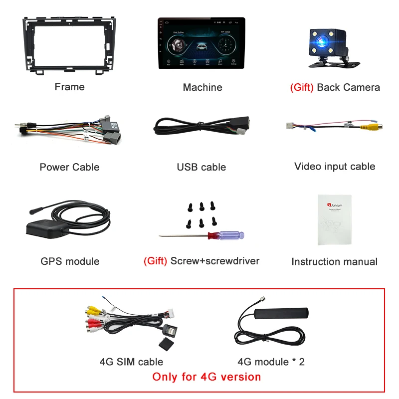 Sale Junsun V1 2G+32G Android 8.1 4G Car Radio Multimedia Audio Player Navi GPS 2 Din For Honda CRV CR-V 3 2006 2007 2008 2009 -2011 5
