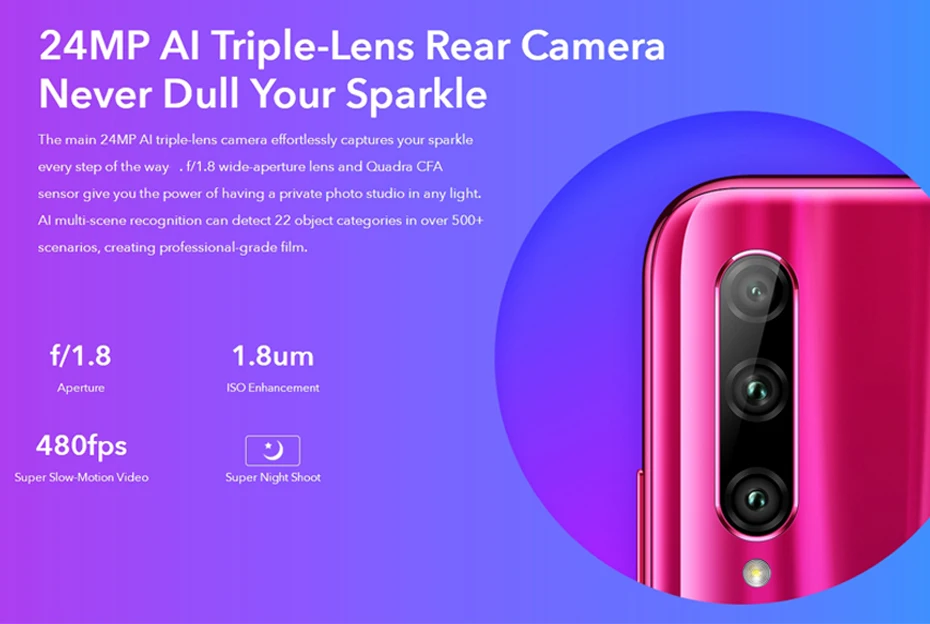 Global Version Honor 20 Lite 4GB 128GB Front 32MP Kirin 710 Octa Core Smartphone  (6)