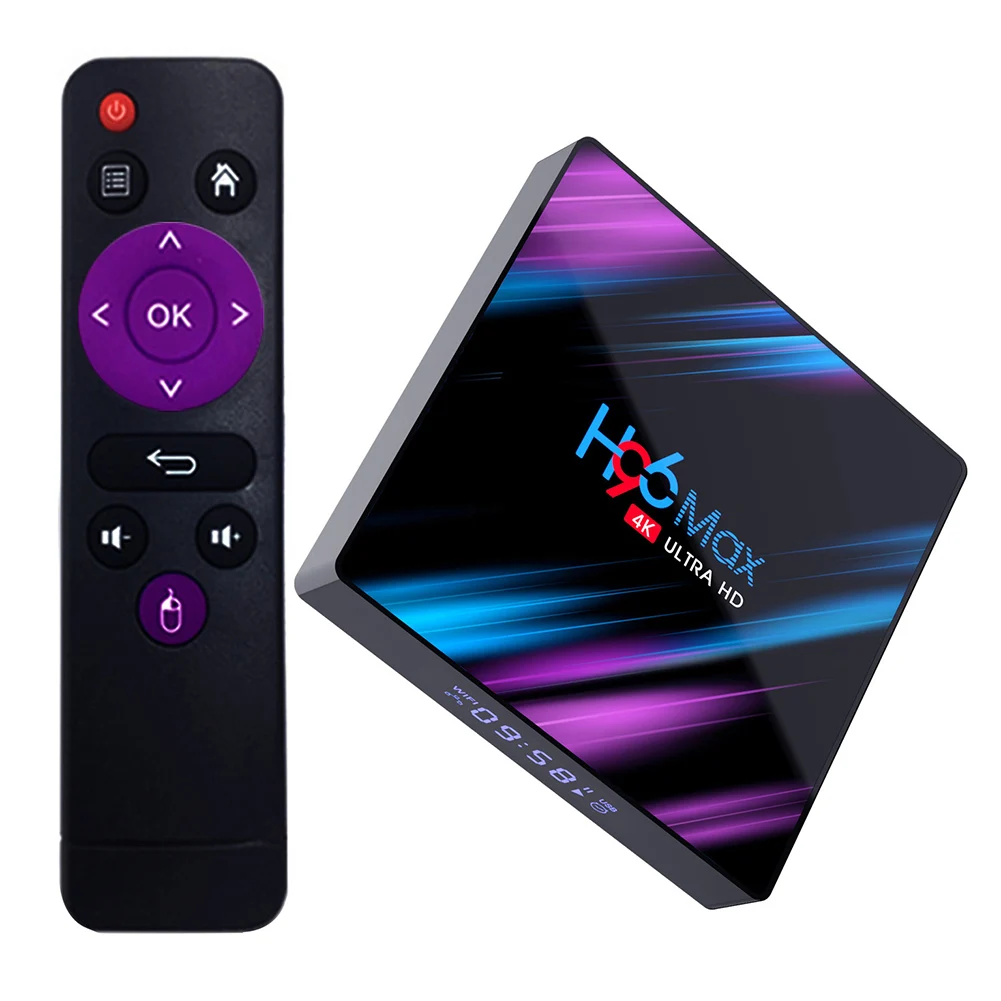 Смарт ТВ-приставка H96 MAX RK3318 Android 9 0 4 ГБ 64 медиаплеер 4K голосовой помощник Google Netflix