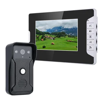 

7 Inch LCD Video Door Phone Doorbell Security Intercom Kit 1Camera 1 Monitor Night Vision with 700TVL Camera Indoor Outdoor Safe