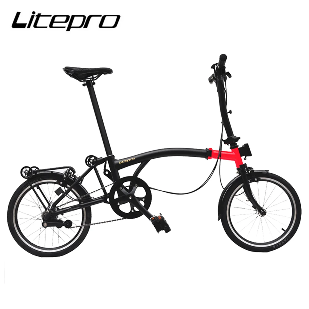 Litepro bicicleta dobrável 16 Polegada interno 3 velocidades de aço quadro mini dobrável para brompton