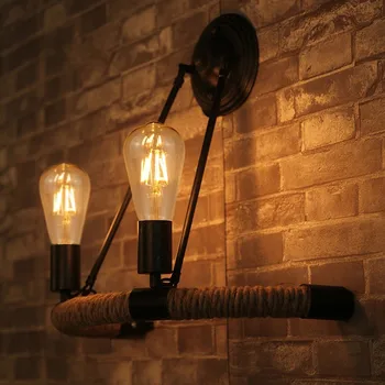 

Geovancy Vintage Hemp Rope Loft Creative Personality retro loft Industrial Lamp for Restaurant Coffee shop Light
