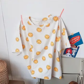 

2020 New Style Baby Girls Boys Printed Smile T-Shirt Summer Kids Girls Top Tees 2-7 Years
