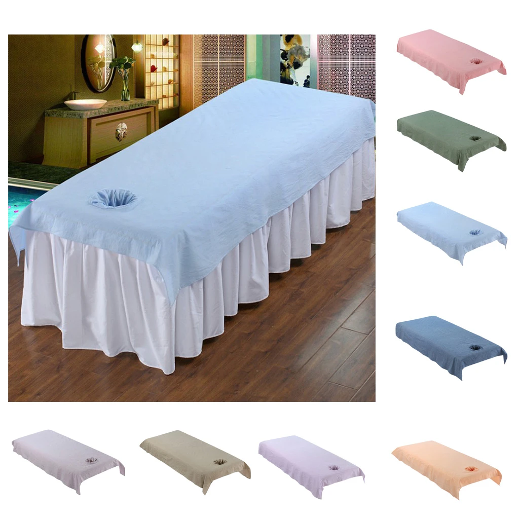 Face Breath Hole Cotton Durable Wash SPA Massage Table Sheets Bed Cover