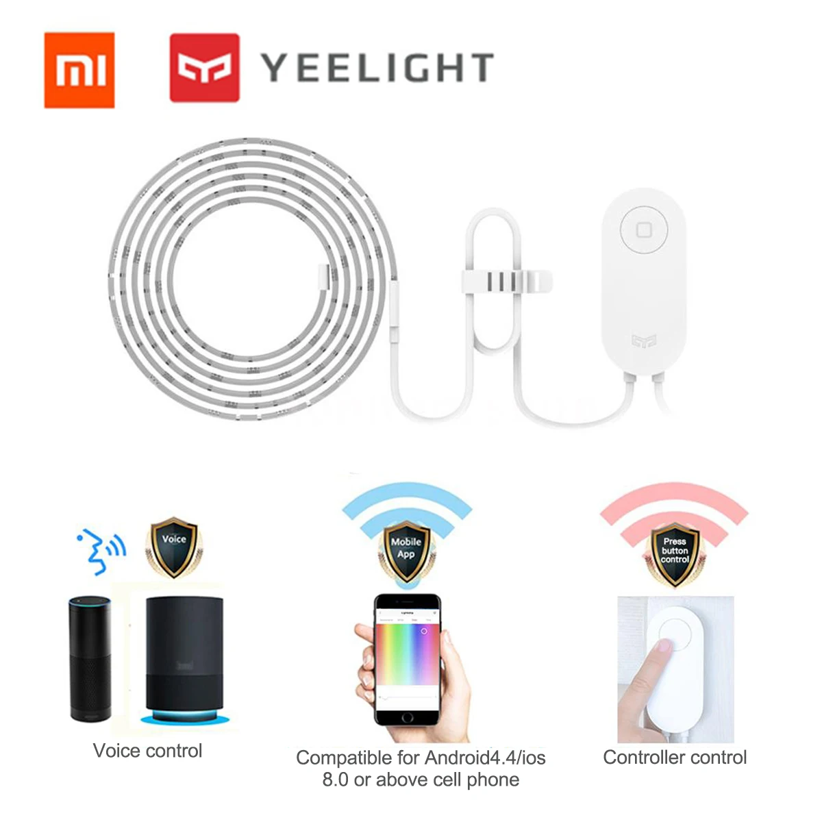 

XIAOMI Yeelight RGB LED 2M Smart Light Strip Smart for Mi Home APP WiFi Light Strip with Home Assistant 16 Million Colorful