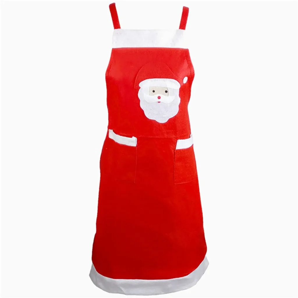 Фартук в скандинавском стиле с рождественским принтом Санта Клауса, фартук для взрослых с большим карманом, кухонные аксессуары для выпечки, фартуки