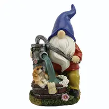 

Dwarfs Jardim Yard Ornament Wizard Home Decor Solar Decor Figurine Solar Lantern Outdoor Garden Flocked Statues With Gnome M6R4