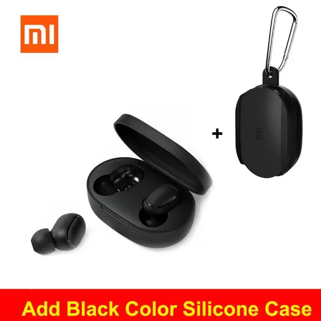 Black Case Xiaomi Redmi AirDots Bluetooth V5.0 Беспроводная гарнитура наушник с микрофоном Tap control звукопоглощающие наушники - Цвет: Black Case