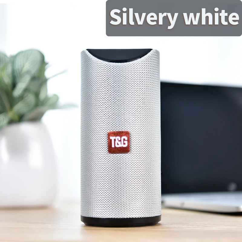 Silver white Колоннар Bluetooth динамик Портативный беспроводной громкий динамик стерео музыка объемный Поддержка FM TF карта бас коробка - Цвет: Silver white