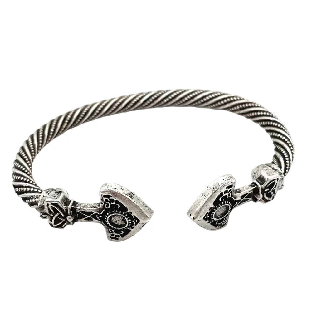Norse Thor Hammer Thunder Torque Viking Bracelet Men Cuffs Bangles For Women Accessories 6