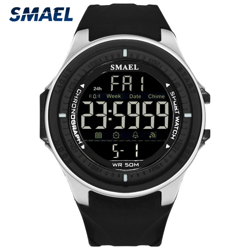 SMAEL модные повседневные мужские часы LED цифровой Топ люксовый бренд Мужские