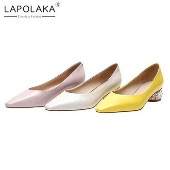 

Lapolaka New Design 2020 Patent Leather Strange Style Elegant Pumps Woman Shoes Slip-On Shallow Spring Elegant Shoes Women