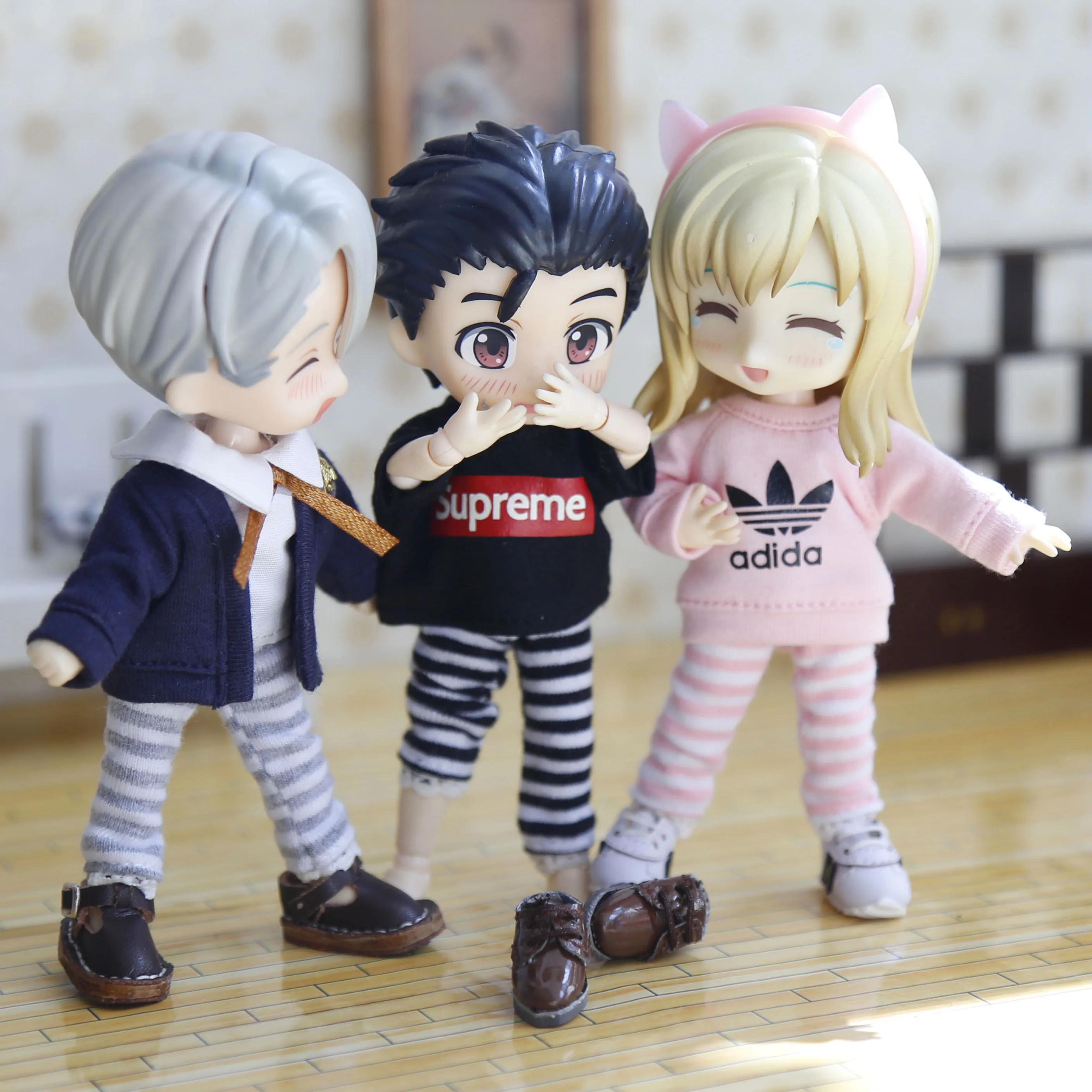 

Ob11 baby clothes accessories casual stripe Leggings Meijie pig clay man GSC ob11 plain body can wear baby clothes