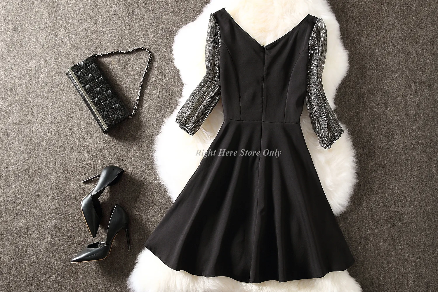 Осенние новые женские элегантные черные с v-образным вырезом трапециевидные тонкие платья для выпускного вечера Клубные зимние весенние