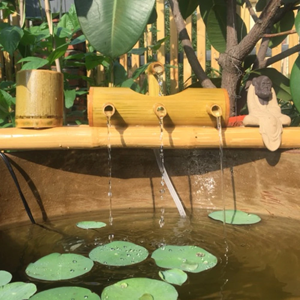 

Bamboo Aquarium Water Recycling Feng Shui Decoration Tube Water Fountain Stone Trough Filter Office Desktop Furnishings