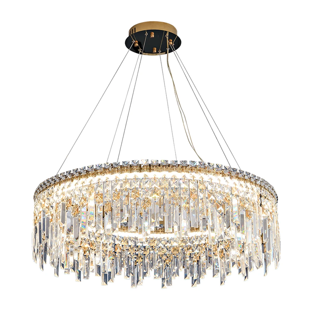 

Round Design Modern Crystal Chandelier LED Foyer Lights AC110V 220V Luxury Dining Room Cristal Hanglamp Bedroom Decor
