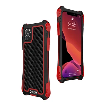 

Luxury Armor Case for Iphone 11 Pro Max 5.8 Metal Frame Silicone Bumper Hybrid Shockproof 360 Full Protection Carbon Fiber Cover