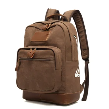 

AUGUR New Fashion Men's Vintage Canvas Backpack School Bag Travel Large Capacity Laptop Backpacks Bags Solid Color Backpack