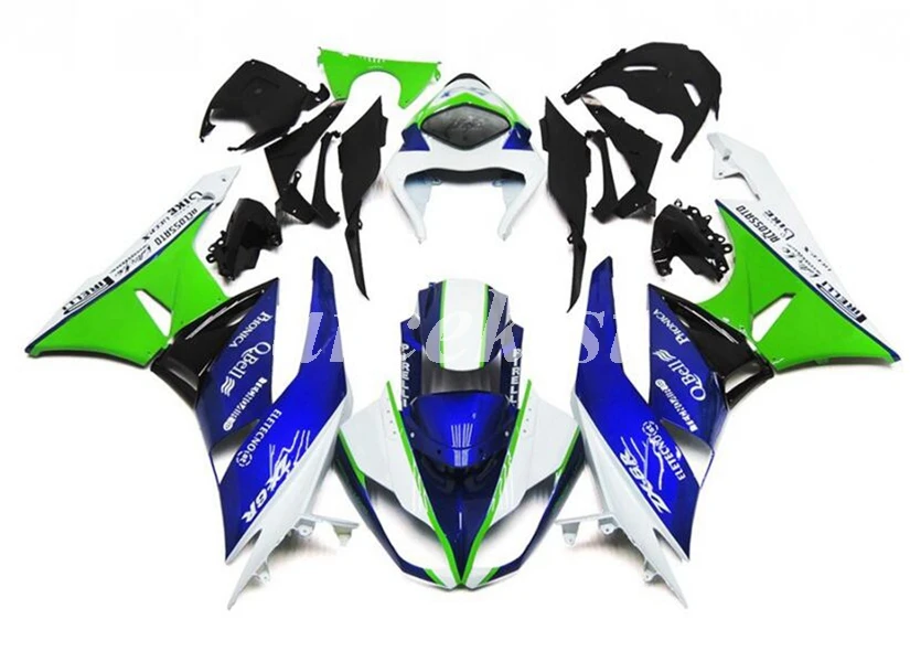 Новинка из АБС-пластика для мотоцикла обтекатели комплект подходит для kawasaki Ninja ZX6R 636 2009 2010 2011 2012 6R 09, 10, 11, 12, ZX-6R кузов цвет зеленый, синий
