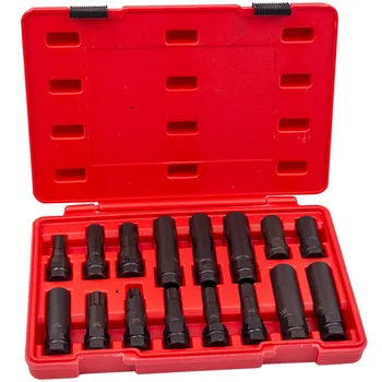 

16pcs Locking Lug Nut Master Key Set Wheel Tire Lug Removal Socket Tool Kit