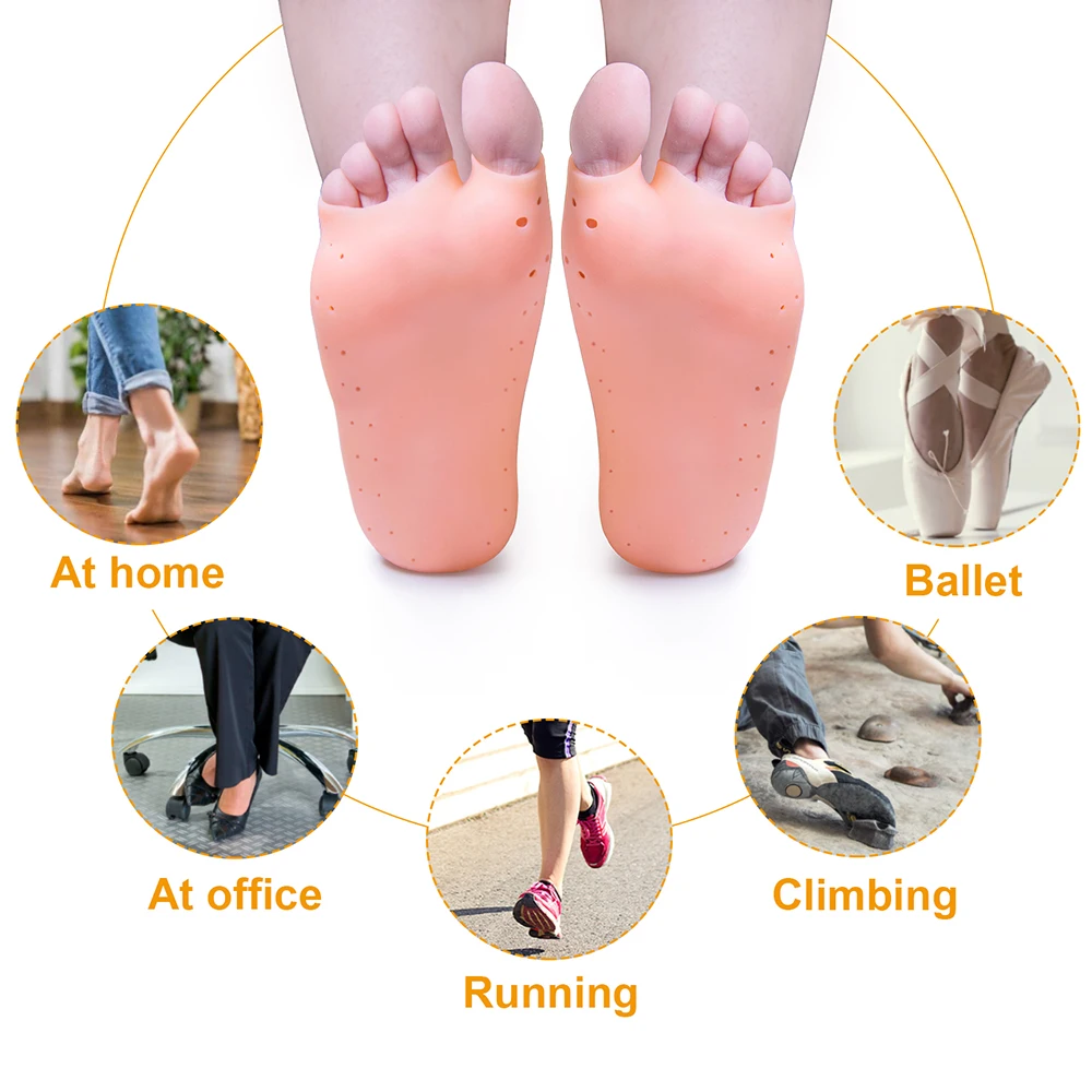 Soft Silicone Moisturizing Gel Open Toe Socks For Foot Care