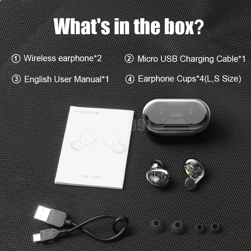 X7 TWS Bluetooth 5,0 наушники 8D Беспроводные стереонаушники водонепроницаемые спортивные наушники гарнитура с микрофоном зарядная коробка
