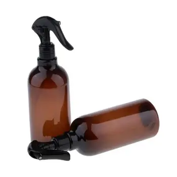 

250/500ml Large Empty Amber Glass/Plastic Bottles Black Trigger Mist Stream Spray Storage Cap For Essential Oil Cleaning Product