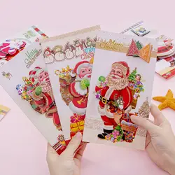 Горячая продажа Счастливого Рождества, приветствие Набор карточек зимний праздник Рождество Лучшие пожелания конверты LBV