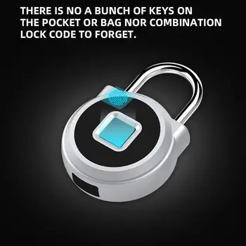 

New Intelligent Fingerprint Padlock USB Waterproof Electronic Smart Fingerprint Lock Home Anti-theft Luggage Safety Padlock