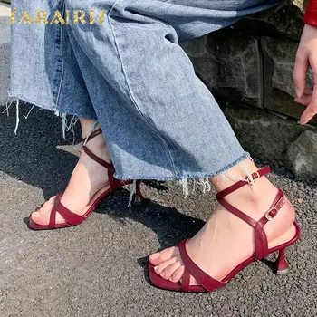 

Sarairis New Fashion 2020 Genuine Cow Leather Summer Shoes Woman Sandals Open Toe Buckle Strap Casual Sandals Women Shoes