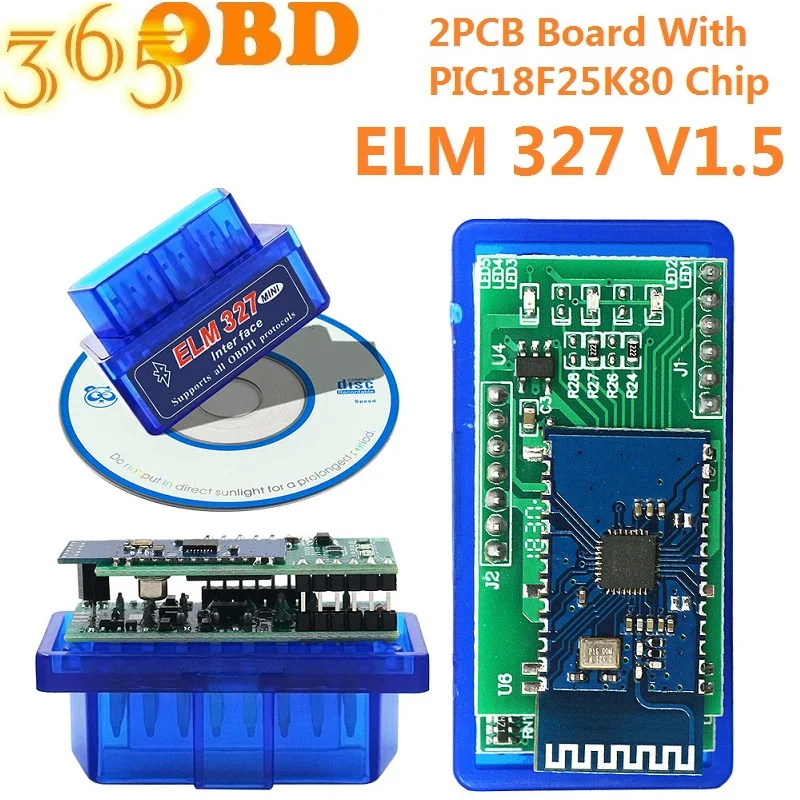 Диагностический сканер ELM327 V1.5 с PIC18F25K80 Bluetooth OBD2 считыватель кодов автомобиля MINI ELM