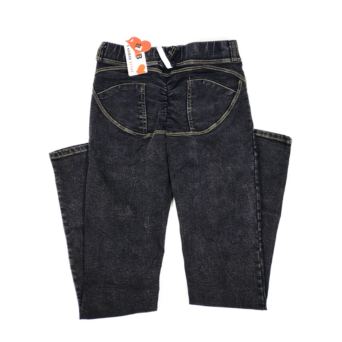 Модные Женские однотонные Синие сексуальные джинсы с эффектом пуш-ап, обтягивающие джинсы с высокой талией, Женские винтажные узкие брюки-карандаш - Цвет: Серый