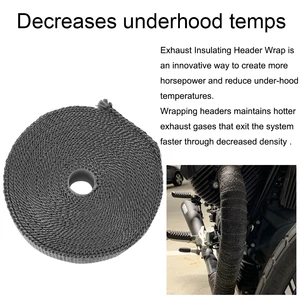 Image 3 - 5/10/15M Motorcycle Exhaust Heat Wrap Fiberglass Tape Thermal Protection With 304 Stainless Steel Zip Ties Accessories
