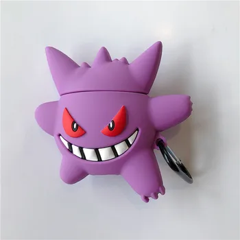 

3D Cartoon Gengar pokemon Silicone Earphone Case For Airpods Pro Case Wireless Bluetooth Headphone Headset Cover With Hook