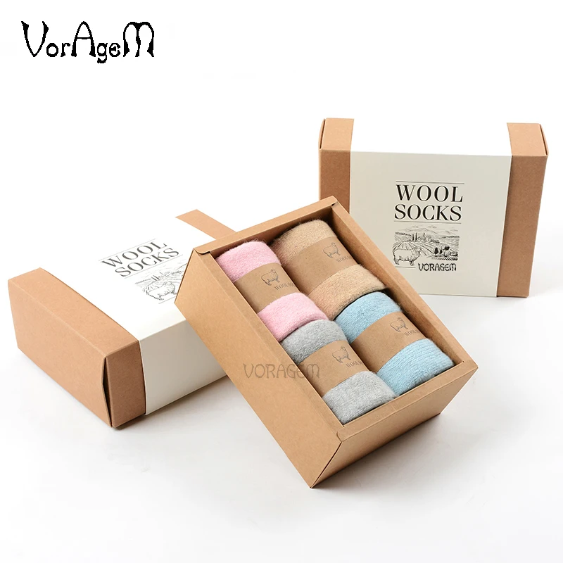 

Men's Merino Wool Socks Winter Solid Color Brand Wool Socks Japanese Style Thick Winter Warm