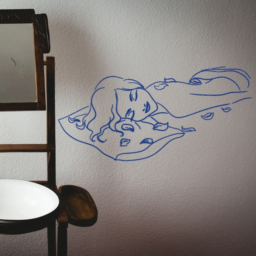 

Massage Women With Rose Wall Sticker Decal Spa Sticker Spa Relax Massage Room Wall Decoration A00441