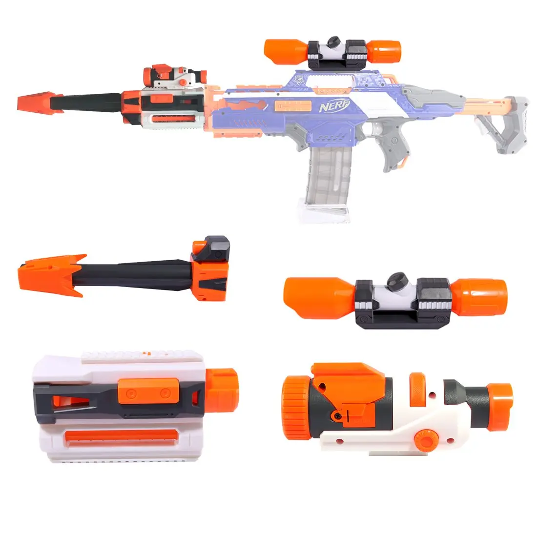 Обновленный набор модов для Nerf с тактическим фонариком украшение передней