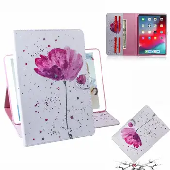 

Fashion Coloured drawing PU Leather Tablet Case For Ipad Pro 11 inch 2018 Shockproof Smart Stand Cover Magnetic Coque+pen