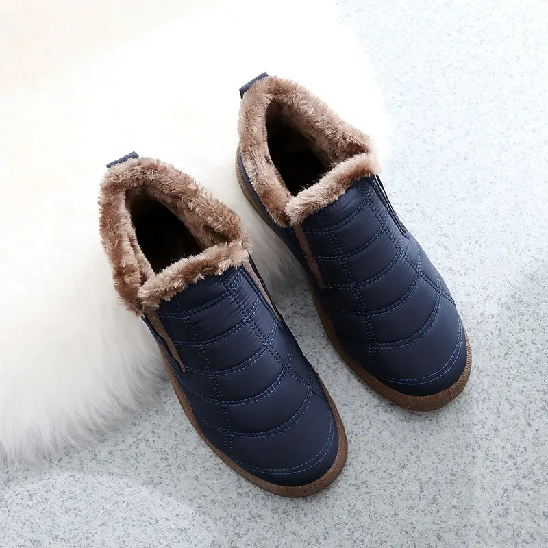 Зимние мужские ботинки; высокие теплые бархатные зимние ботинки из водонепроницаемого материала; большие размеры; легкие парные модели; хлопковая обувь