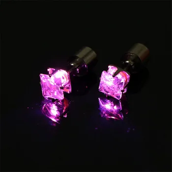 

Pair LED Light up Crown Glowing Crystal Stainless Earrings Ear Earring Party Disco Wedding Glow Props