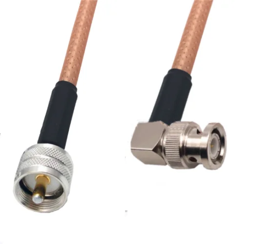 Rg142 Pl259 Uhf Maschio A Bnc Maschio Connettore Ad Angolo Retto Rf Cavo Coassiale Jumper Pigtail