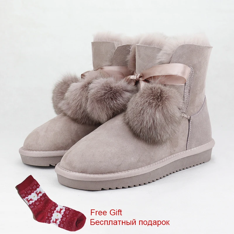 Дизайн; женские зимние ботинки из натуральной овечьей кожи; зимние ботильоны с натуральным мехом; теплые шерстяные женские зимние ботинки