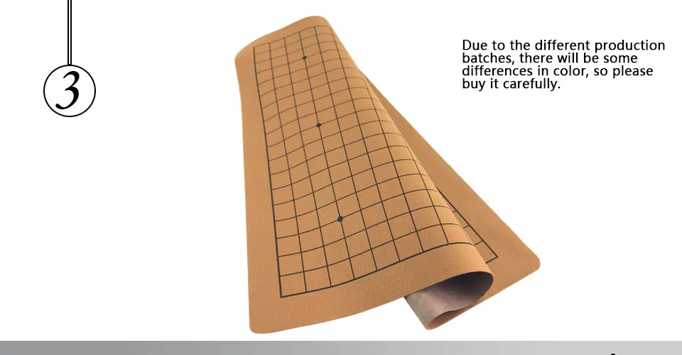 Easytoday Weiqi Chessboard Chinese Go Games Chessboard Synthetic Leather Suede One Side 19 Line Standard International Board Games (3)