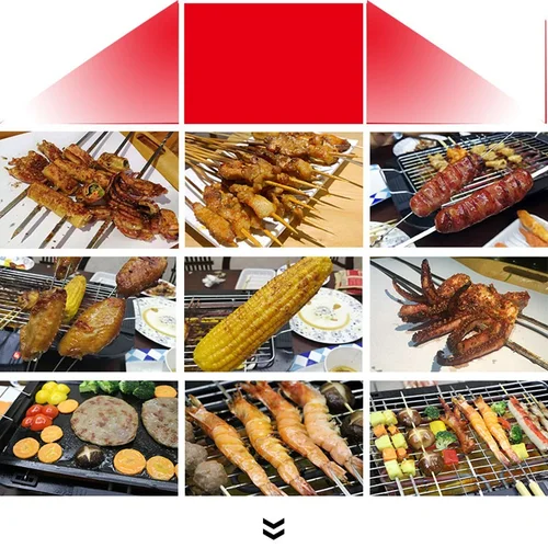 무연 전기 팬 그릴 바베큐 스토브, 붙지 않는 철판, 고기 케밥 로스터, 바베큐 휴대용 핫플레이트, 가정 및 야외용, 2000W 3
