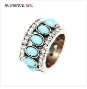 Sunspicems Elegant Gold Color Arabesque Ring For Women Boho Opening Ring Crystal Wedding Jewelry African Golden Bride Gift 2020