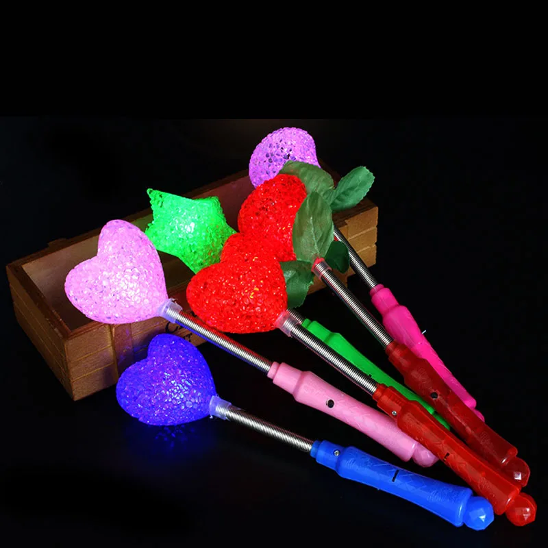 Fashion Hot Sale Led Clothes Fashion Party Xmas Halloween Star Heart Flower Sticks Magic Wand Flashing Lights Up Glow Event (2)